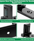 Three Roller Adjustable Floor Guide Kit For Double Bypass Sliding Doors Black Floor Mount Guides Premium Steel Material