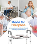 Collage showing use cases for Raised Toilet Seat With Handles For Seniors Cozy Padded Elevation Riser with ergonomic support.