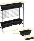 Vertical Raised Garden Bed With Trellis And Legs For Patio Balcony Outdoor Planter Box For Herbs Flowers And Vegetables Elevated Climbing Plant Bed 32.4 Inch High Black
