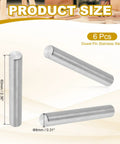 Tough As Nails 8mm X 60mm Stainless Steel Dowel Pins 6 Pack Heavy Duty view showing length and diameter for furniture builds.