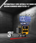 16 Lines Self Leveling Laser Level With LCD Power Display 4x360 Degree Green Cross Lines in a dimly lit room showing 3° tilt