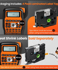 Slick One Touch Cable Wire Label Maker With Heavy Duty Tapes And No Fuss Quick Setup showing packaging with laminated label tapes.