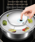 Kickass Electric Salad Spinner With Slick Usb Rechargeable Motor Stainless Steel Bowl For Crispy Greens And Fresh Fruit Hassle Free Cordless Kitchen Game Changer You Will Love with touch control and greens inside.