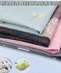 Hella Roomy Portable Canvas Wardrobe With Reinforced Steel Tubing And Full Hanging Rail Total Game Changer Cloth Closet Storage Rack With Secure Fabric Cover For Fast Assembly And Stress Free Bedroom Organization featuring colorful breathable fabric samples.