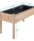Front view of Two Piece Raised Garden Bed Set With Legged Planter Boxes, 48x24x30in Elevated Wooden Horticulture Beds, fir wood.