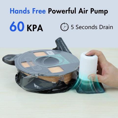 Reusable Vacuum Storage Bags For 3D Filament Top Tier Kit With Hand Pump And Clips Heavy Duty Moisture Proof Light Blocking Seal Keeps Your Material Stash Locked Down Dry As A Bone And Ready For Every Print Job Ahead