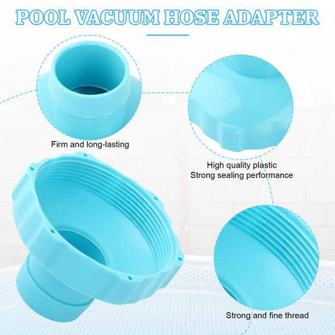 Pool Vacuum Hose Adapter Kit For 1.5 Inch Hoses With Plug And Play 1.25x1.5 Inch Rubber Connector And Stainless Steel Clamp Easy Disconnect