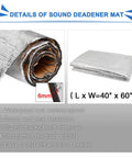 Beefed Up Car And Truck Sound Deadener And Heat Shield Underlay Mat with Aluminum Foil Foam, 6mm thick, 60x40 inches in packaging