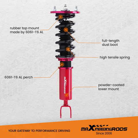 Coilovers For Honda Accord 1990-1997 Dx Ex Lx CB7 CD5 CD7 And Acura CL 1997-1999 Height Adjustable Suspension Struts with details