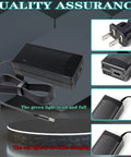 54.6V Charger For Haze Battery Pack, black with copper core, fireproof shell, shown on a modern background, plug and lights visible.