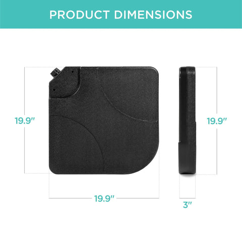 Dimensions of the Heavy-Duty Cantilever Offset Patio Umbrella Stand With Four Interlocking Base Plates, 155lb Capacity