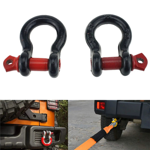 Heavy Duty Half Inch D Ring Bow Shackle With Screw Pin For Rigging And Towing Two Ton Working Load Limit Hot Dip Galvanized Forged Steel Two Pack