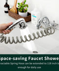 Pet Bath Sprayer Attachment for Sink Faucet, Hair Rinser Showerhead with Stop Water Saving Function, universal fit demo