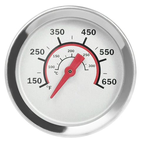 Lid Temperature Gauge For Advantage Series 4 6 Burner Grills Fits 2015 And Newer Models Tru Infrared Two Burner Ready Three Eighths Inch Hole Compatible Replacement Part G432-8L00-W1 Easy Install, round 1.8in dial