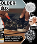 Image of Liquid Solder Flux Water Based No Clean Flux For Soldering Electronics Lead Free Flux For SMD BGA IC PCB Repair And Stained Glass Work With Leak Proof Bottle And Built In Brush For Precise Application RoHS REACH Compliant with soldering electronics.