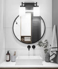 Vintage Style Black Vanity Light Four Light Industrial Wall Sconce With Milky White Glass Shades for bathroom.