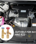 Heavy Duty Brass Refrigerant Valve Adapter Swaps R410 To R22 Smooth As Silk For Car Ac And Ev Coolers No Sweat Plug Right In Quick Install Fitting Kit With Injector on car engine
