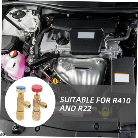 Heavy Duty Brass Refrigerant Valve Adapter Swaps R410 To R22 Smooth As Silk For Car Ac And Ev Coolers No Sweat Plug Right In Quick Install Fitting Kit With Injector on car engine