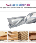 SpeTool spiral downcut router bit, 1/2 in shank, 1/2 in cutting diameter, solid carbide CNC end mill for wood.