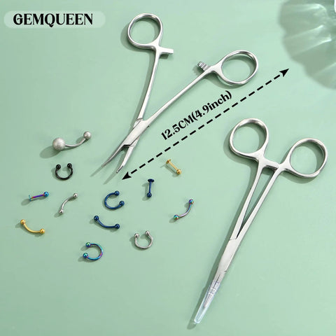 Piercing Taper Pliers Ball Grabber Tool Kit For Hassle-Free Jewelry Changes Curved And Straight Forceps Stainless Steel