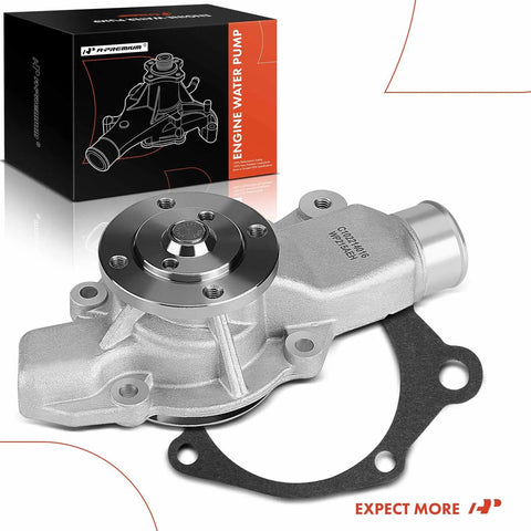 Engine Water Pump With Gasket Replacement For Jeep Cherokee XJ 1987-2001 Comanche MJ 1987-1992 Wagoneer 1987-1990 And Eagle Premier 1988-1989 2.5L OHV And 4.0L Engines, front view with packaging