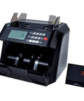 High Speed Money Counting Machine With Add And Batch, 1500 Bills Per Minute, Ultraviolet Magnetic Ink Infrared Counterfeit Detector, Value Counting, Batch Presets, And FreeFlow Sort Features, display view.