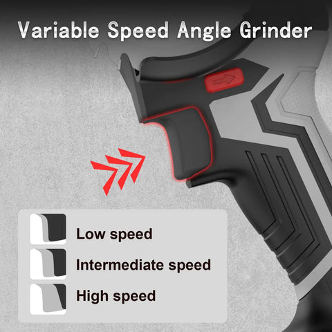 Variable speed trigger of 3 Inch Cordless Brushless Angle Grinder With LED Light Mini Variable Speed Grinder 15000 RPM