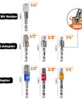 Flexible Drill Bit Extension Kit With 105 Degree Right Angle Adapter Magnetic Bit Holders 39 Piece Set adapters and bit holders