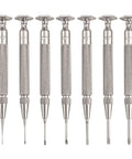 Jewelers Precision Screwdriver Set With Knurled Grips, Nickel Plated Steel Bodies, And Compact Case, Seven Piece Pro Kit for delicate work