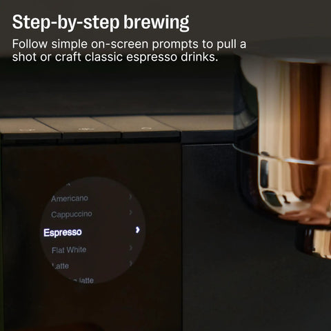 Espresso Machine With 58mm Portafilter, Fast Two Minute Heat Up, Pressure Profiling, Precise Temperature Control, display close-up