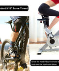 Heavy Duty Bike Pedals With Toe Cages And Straps Nine Sixteenth Inch Spindle For Outdoor Cycling And Indoor Spin Bikes in use