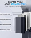 Cross-section of stainless steel layers from Handy 1500 Lumen Tactical LED Flashlight Rechargeable Flat Pocket Light With Dual Switches Digital Display Stainless Steel 8 Modes Built For Home Camping And Emergency Use