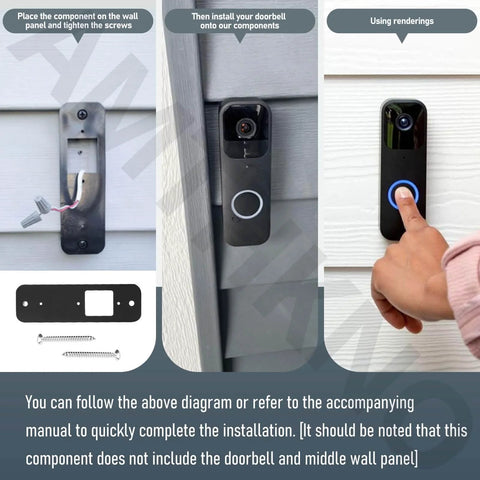 Vinyl Siding Mount And Angle Wedge For Video Doorbell 4 Inch Standard Vinyl Only Not For Dutch Lap Siding Includes Screws Black No Fuss Install Bracket For Outdoor Security Doorbell Mount