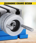 Close-up of ergonomic crank on Precision Milling Cross Slide Table For Milling Machines, showing precise measurement details.