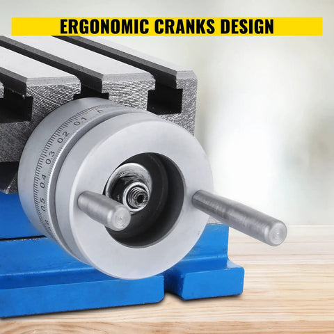 Close-up of ergonomic crank on Precision Milling Cross Slide Table For Milling Machines, showing precise measurement details.