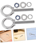 Heavy Duty Stainless Steel Eye Bolts M10x60 With Nuts And Washers, showing two eye bolts and hardware for lifting applications.