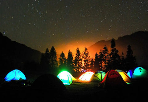 Multicolor Battery Powered LED Strip Lights With Remote Control for tents at night, outdoor decor with dimmable brightness, scene modes.