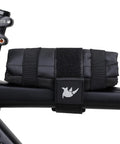 Bike Saddle Bag With Roll Tool Pouch For Mountain Road MTB And Fixed Gear Bikes Dual Compartment Tool Organizer Elastic Straps