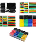 Top Quality Heat Shrink Tubing Kit With Assorted Sizes And Vibrant Colors For Superior Electrical Insulation Wire Repairs And Mechanical Protection Perfect For Electricians And DIYers Looking To Get Job Done Right Fast. Assorted heat shrink tubing in storage box