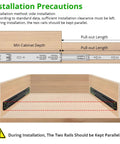 Installation guide for Heavy Duty Drawer Slides 14 Inch Full Extension Side Mount 100 Lb Per Pair Ball Bearing Steel Rails.