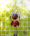 Solar Powered Ladybug Swing Garden Decor Waterproof Metal Hanging Lights for Outdoor Patio Balcony Pathway Lawn Yard Cute Ornament