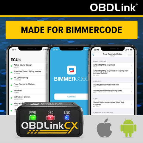 BimmerCode Ready OBD2 Adapter For BMW And Mini Bluetooth 5.1 Diagnostic Tool With App Interface On iPhone and Android
