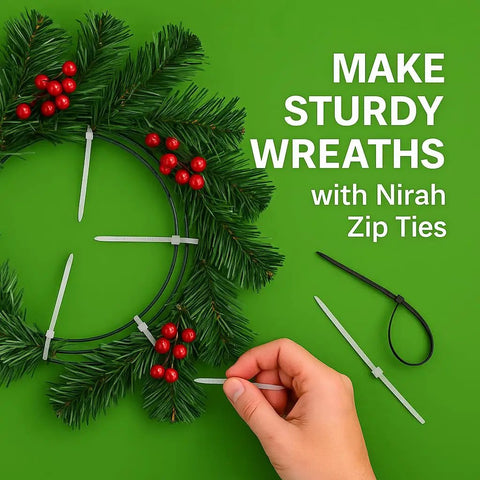 Making a wreath using 4 Inch Clear Zip Ties 18 Lb Tensile Strength UV Resistant Self Locking Nylon Cable Ties