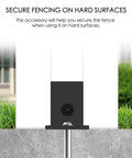 Heavy Duty Ground Mounting Kit For Four Panel Privacy Screens That Secures To Concrete illustrated on outdoor surface
