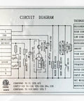 Circuit diagram detailing the technical parameters of a freezer compressor with specifications and connections.