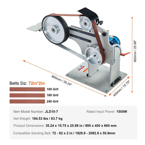 Heavy Duty 1500W Belt Grinder Sander And Variable Speed Belt Polisher With Vfd Drive No Sweat Knife Sharpener Rack For Metalworking