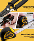 Close-up of wire stripper and measuring tape from the Must-Have 237-Piece Household And Auto Repair Tool Kit