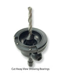 Cut away view of Five Piece NoFuss QuickSwap Countersink Drill Bit Set showing rotating depth stop and steel core.