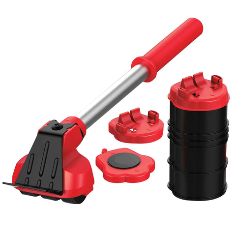 Heavy Duty Furniture Lifter With Four Sliders For Easy Moving, Appliance Roller For Sofas, Couches And Fridges, Red