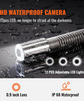 Sewer Inspection Camera Pro Grade With 512Hz Locator, 165 Feet Cable, 9 Inch LCD Screen, DVR Function, IP68 Waterproof Camera With 12 Adjustable LEDs, 16GB SD Card, Perfect For Home Plumbing, Ducts, And Pipe Runs, close-up lens